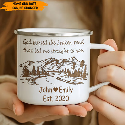 God Blessed The Brocken Road - Personalized Enamel Mug