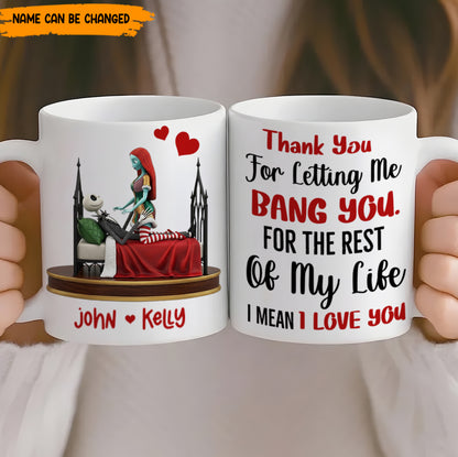 Bang You - Personalized Couple Gothic White Mug
