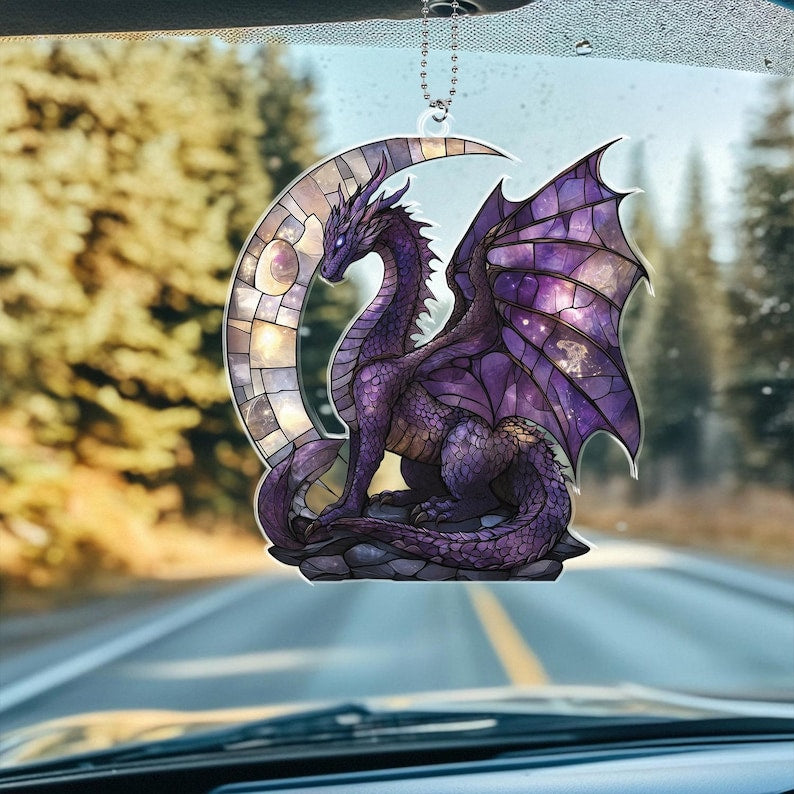 Purple Dragon Acrylic Window Hanging