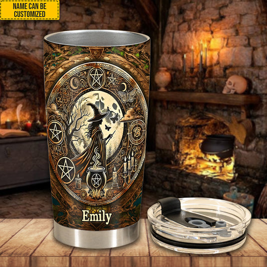 Mysterious Retro Witch - Personalized Witch Tumbler