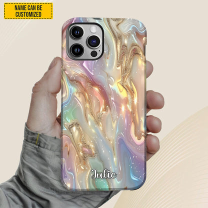 Personalized Iridescent Marble Phone Case
