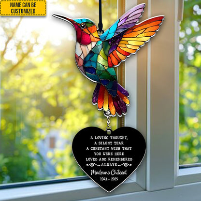 Personalized Hummingbird Memorial Acrylic Window