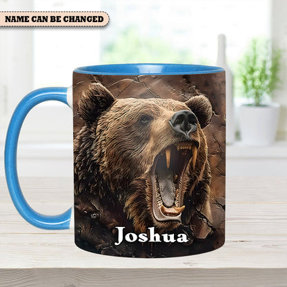 Personalized Grizzly Bear Accent Mug – The Perfect Rustic Gift for Men, Dads, and Nature Lovers.