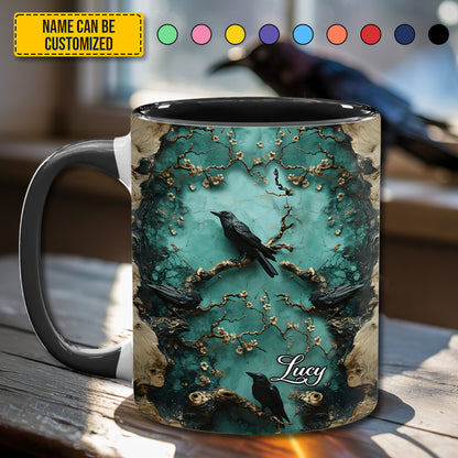 Mystic Blossom - Personalized Raven Accent Mug