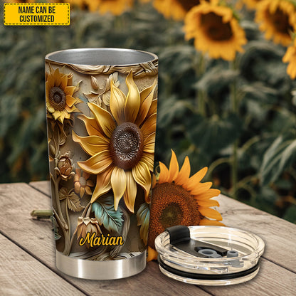 Personalized Beautiful Sunflower Tumbler