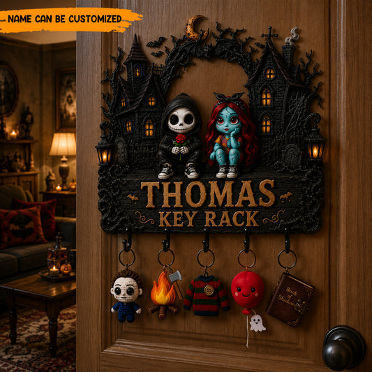 Personalized Halloween Couple Key Rack