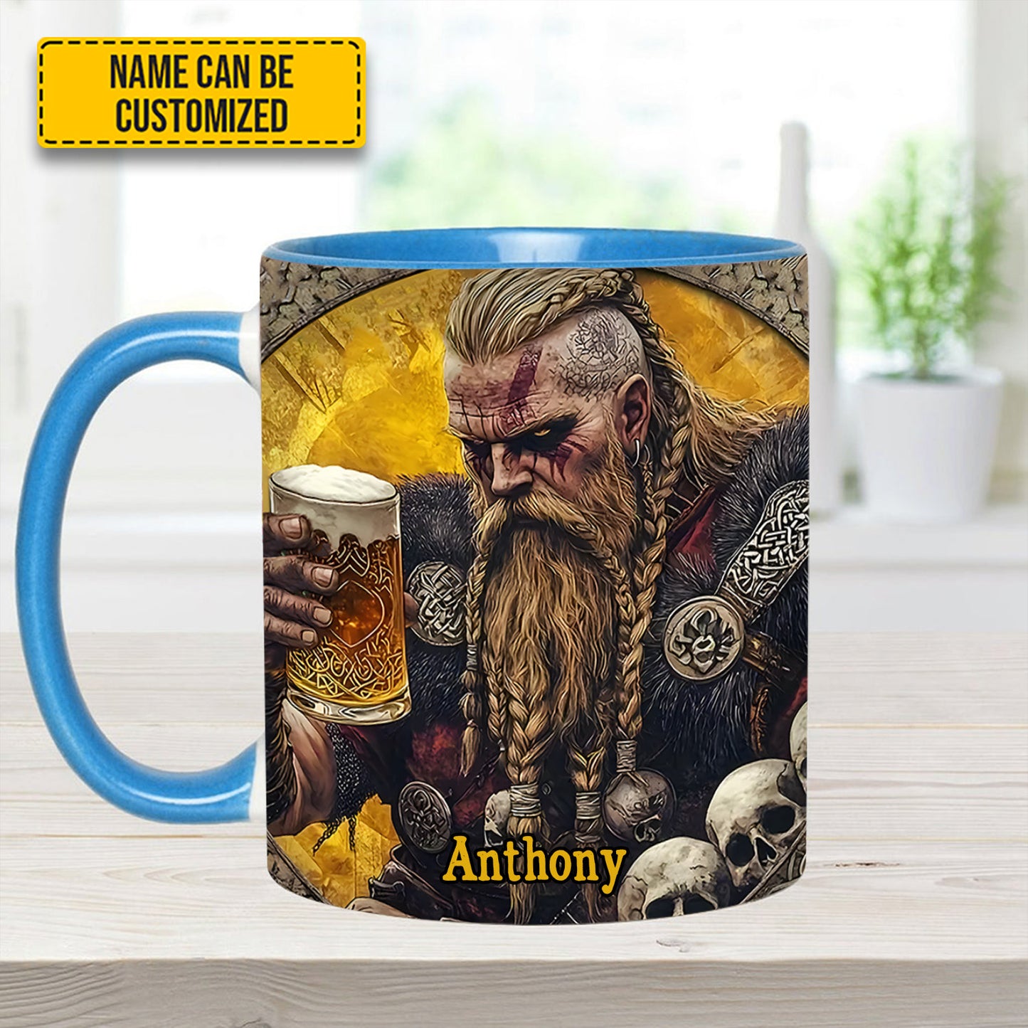 Skål, Warrior – Personalized Viking Beer Accent Mug