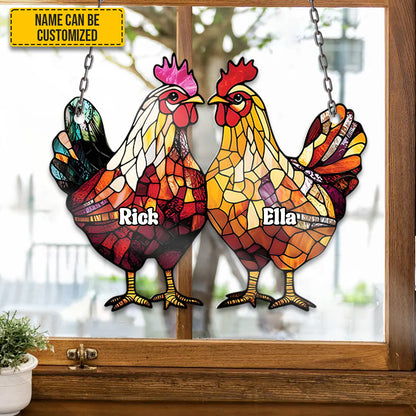 Chicken Couple Acrylic Window - Personalized Acrylic Window