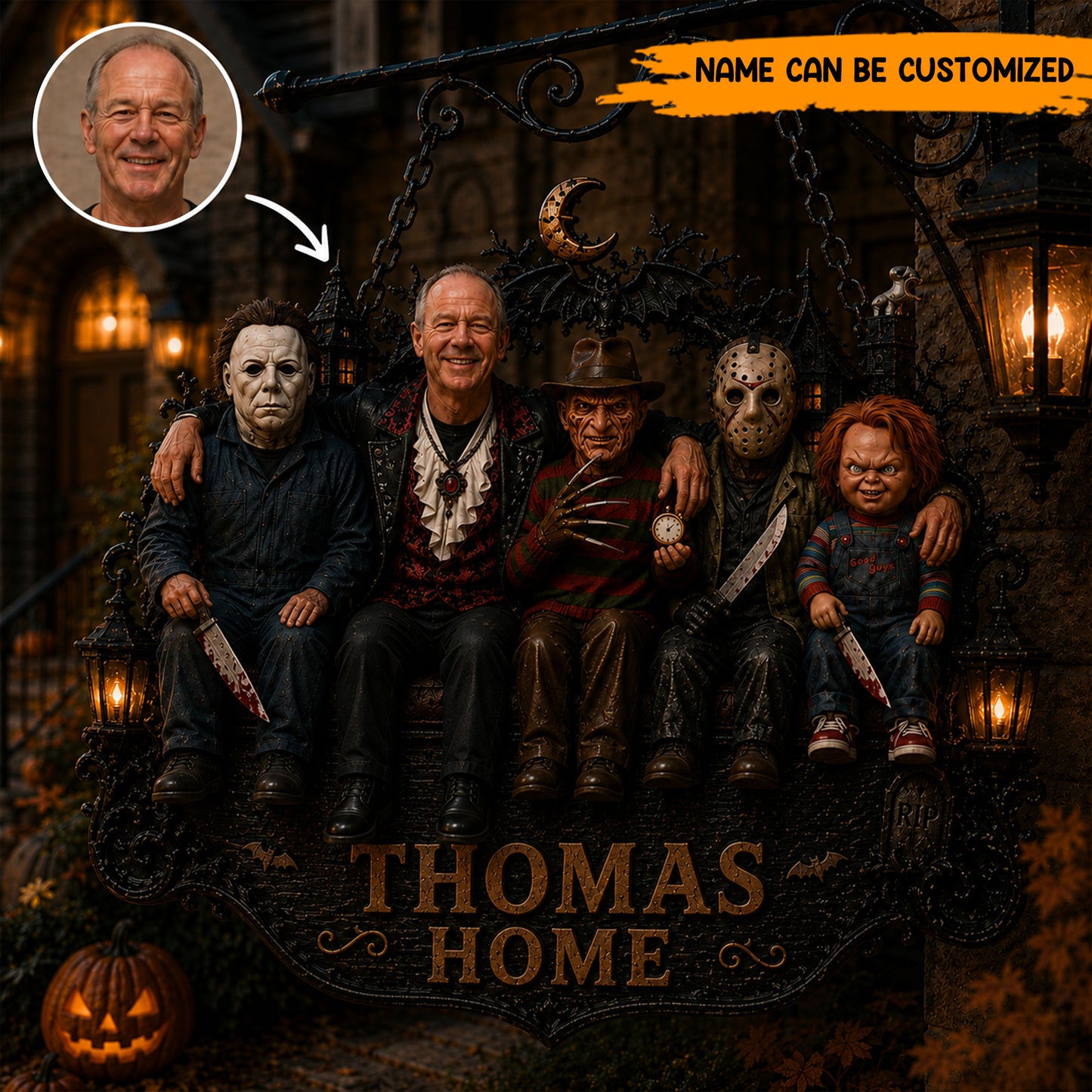 Personalized Halloween Horror Wooden Sign 2