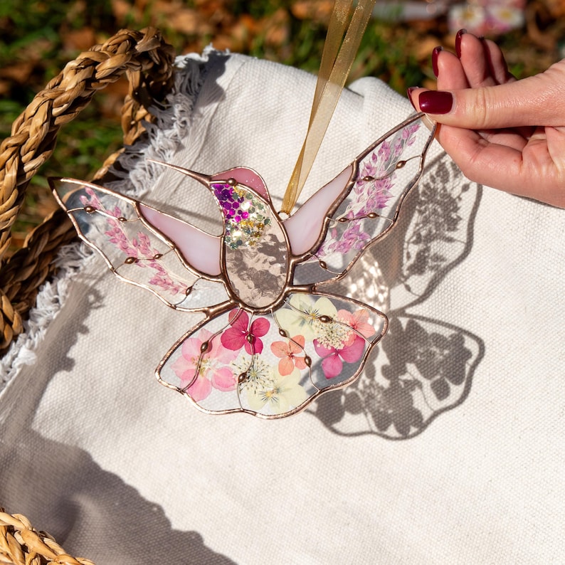 Hummingbird Stained Glass Suncatcher