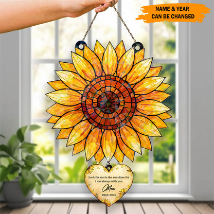 Personalized Sunflower Memorial Acrylic Window