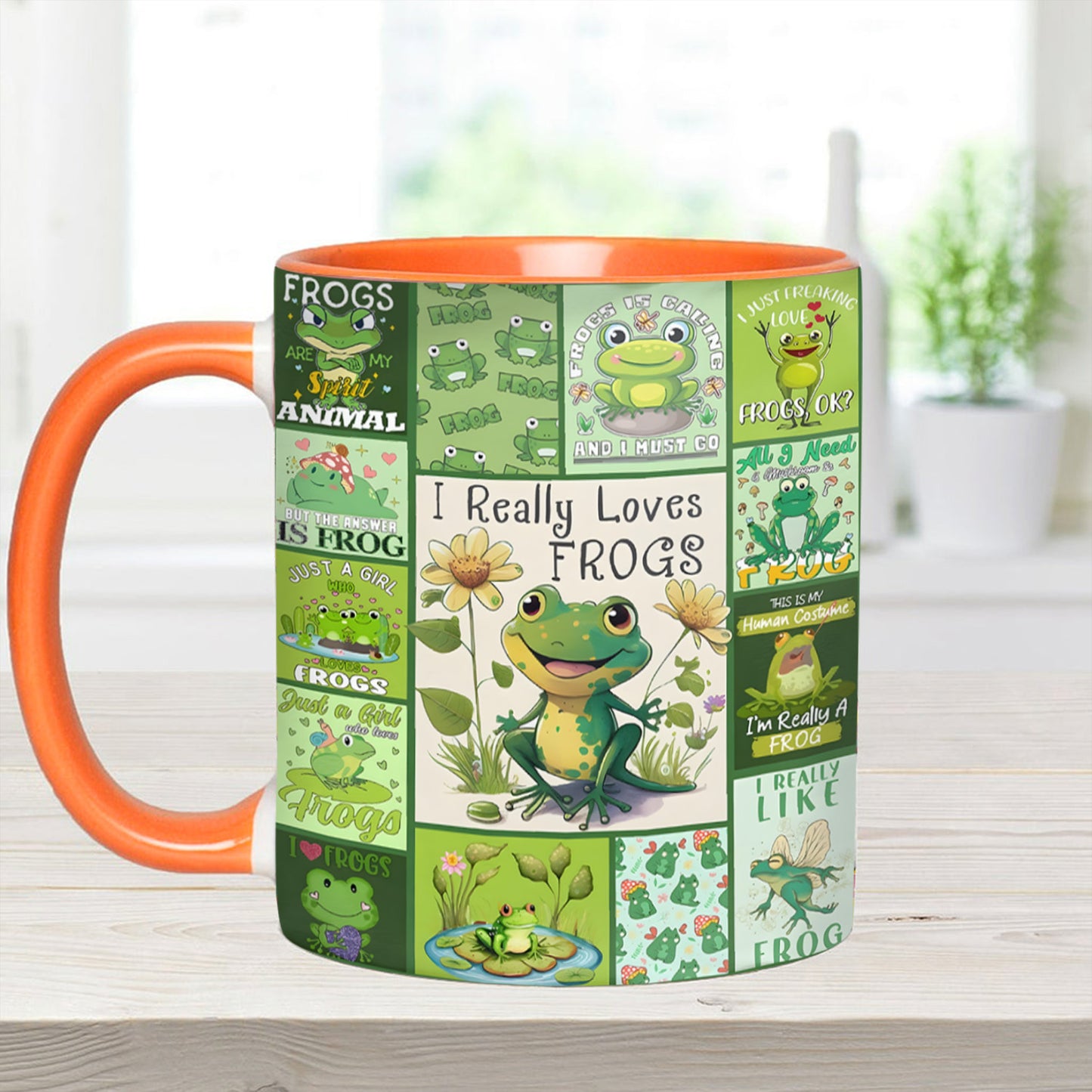 I Really Love Frogs - Cute Frog Accent Mug