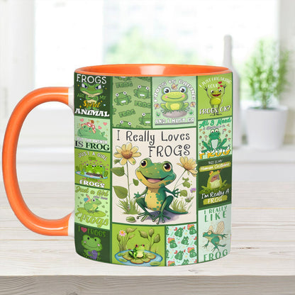 I Really Love Frogs - Cute Frog Accent Mug