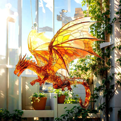 Fantasy Fire Dragon Acrylic Window Hanging