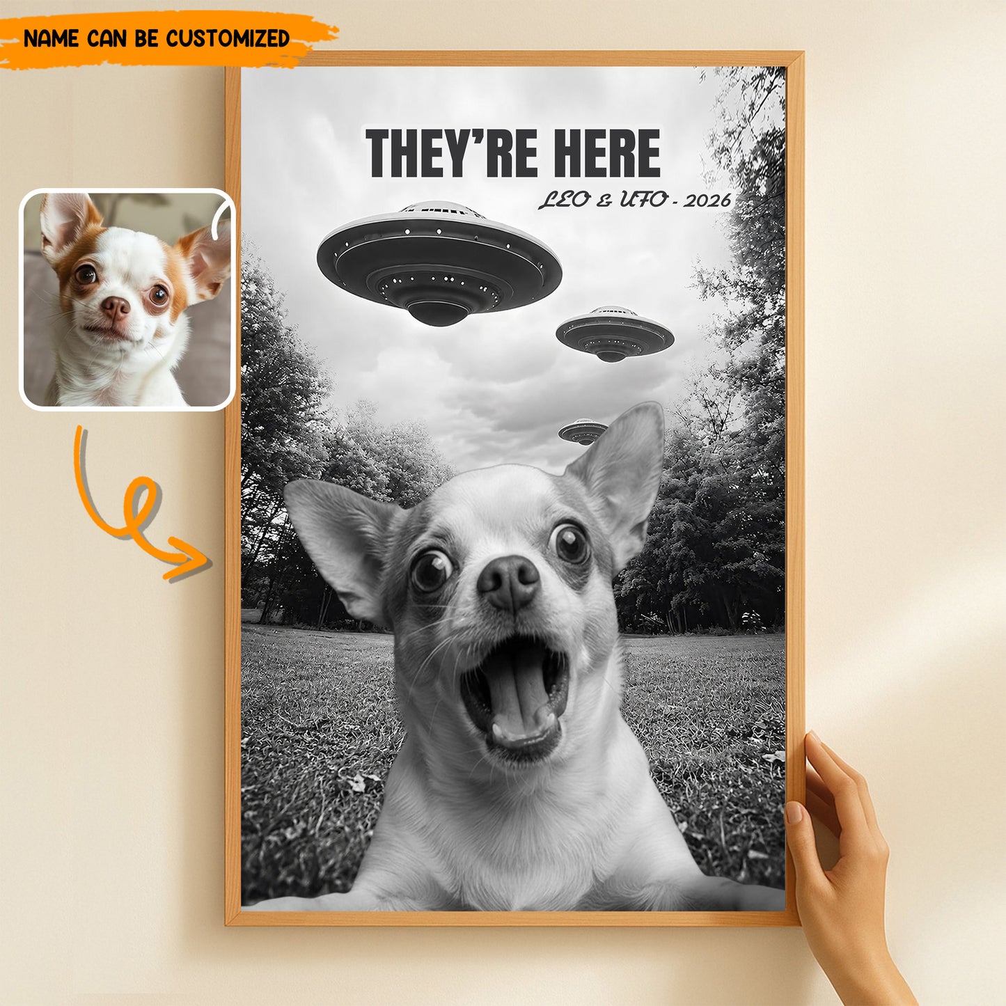 I Want To Believe – Personalized UFO Pet Selfie Photo Poster & Canvas