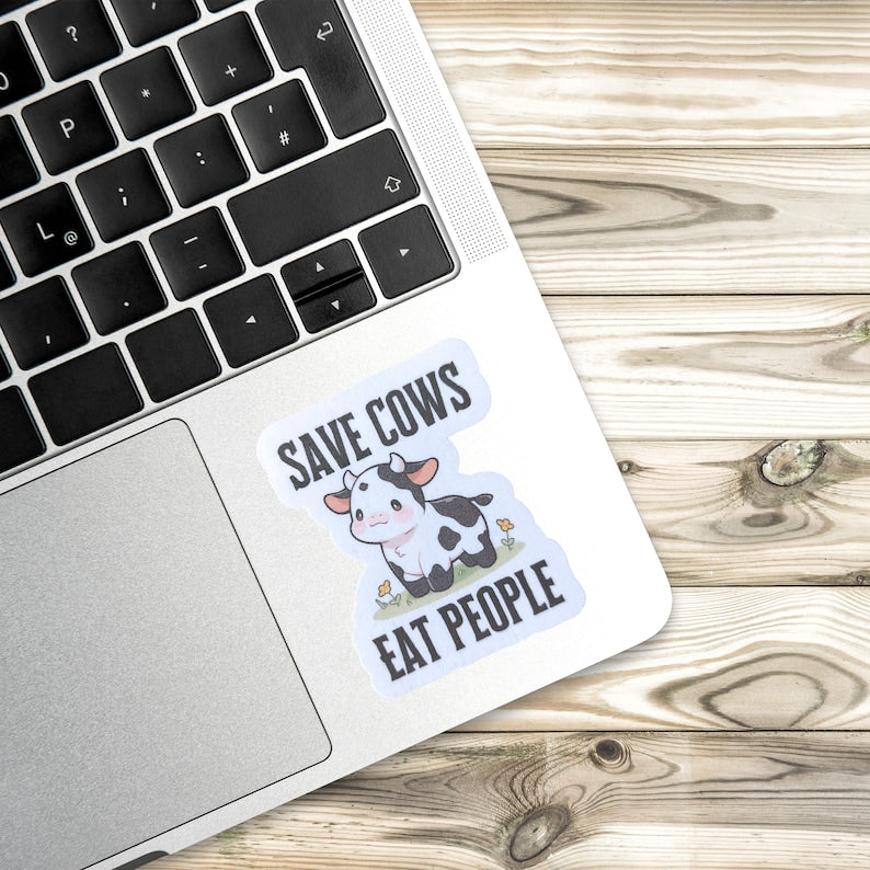 Save Cows Eat People Sticker