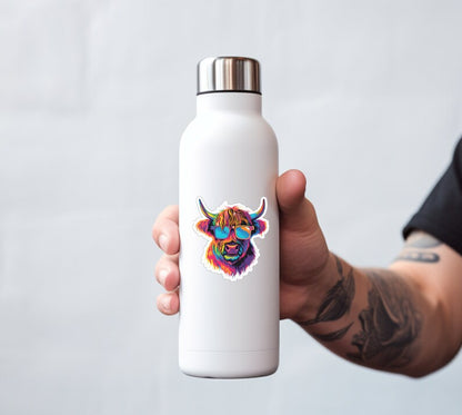 Super Cool Highland Cow Sticker