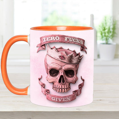 Funny Skull Woman Accent Mug, Perfect Gift Mug
