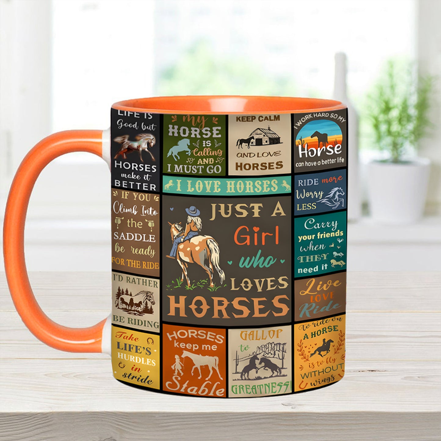Just A Girl Who Loves Horses - Horse Accent Mug