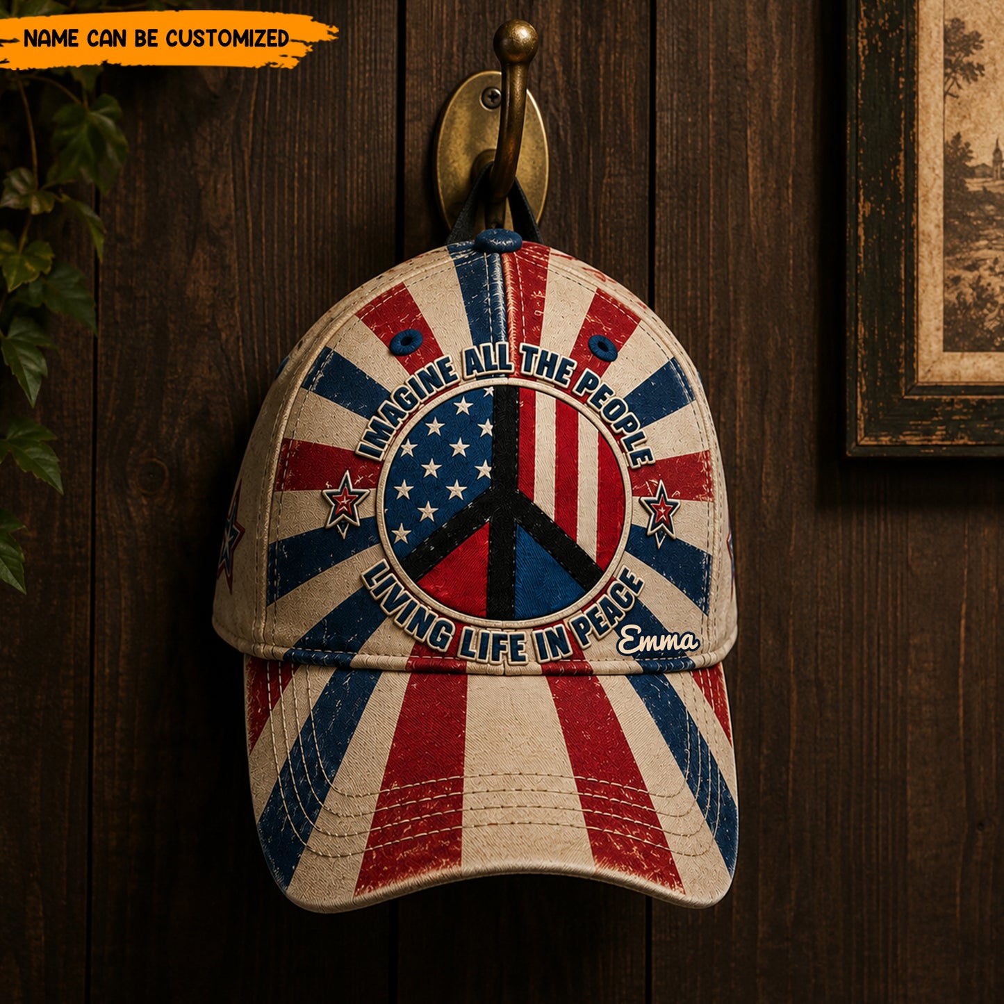 Peace & Freedom – Personalized Hippie Vintage Classic Cap
