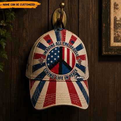 Peace & Freedom – Personalized Hippie Vintage Classic Cap