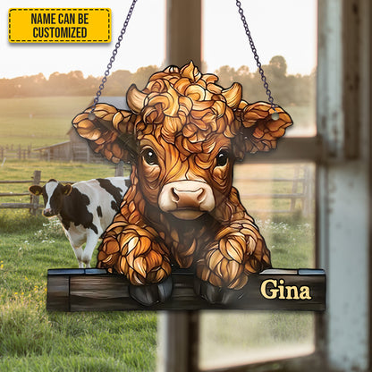Cute Highland Cow - Personalized Acrylic Window