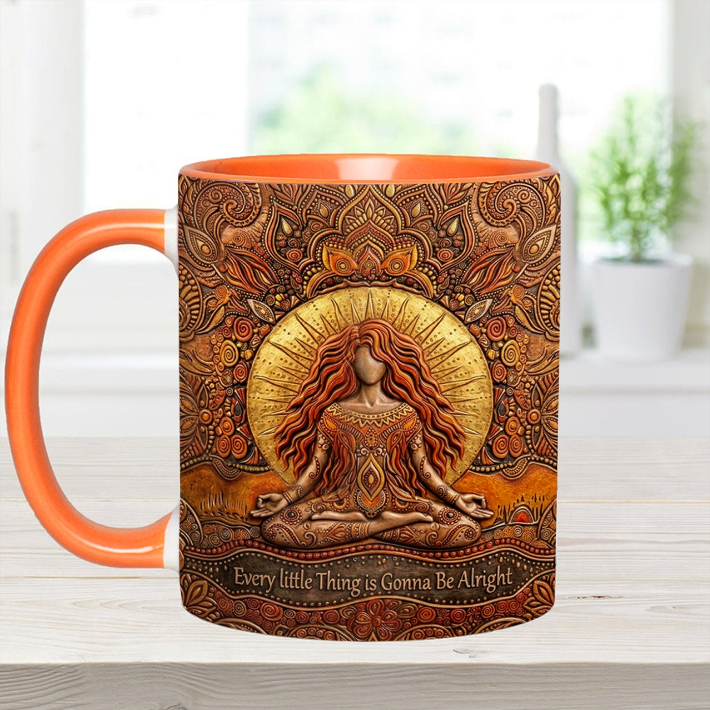 Hippie Boho Meditation Mindfullness - Personalized Accent Mug