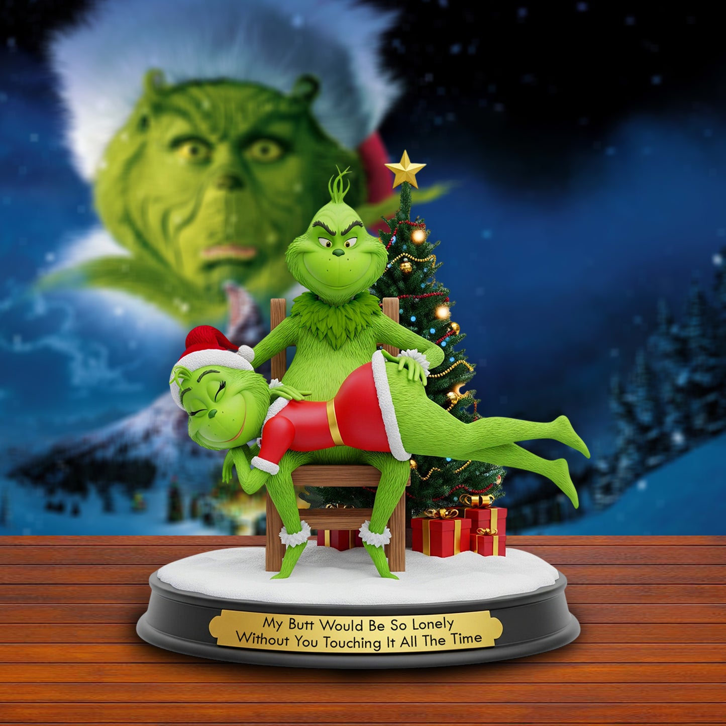 Naughty Green Couple – Personalized Christmas Acrylic Plaque