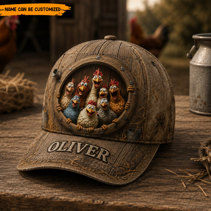 Personalized Funny Chicken Classic Cap