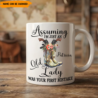 Assuming I'm Just An Old Lady – Personalized White Mug