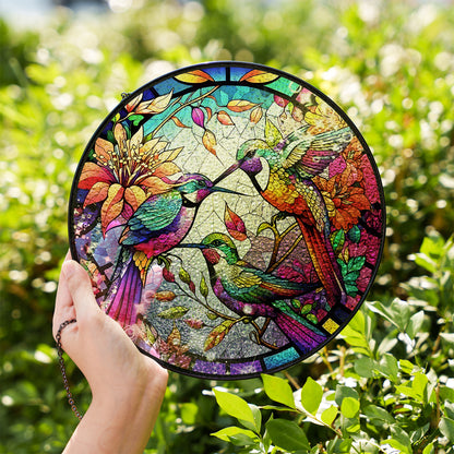 Beautiful Hummingbird Stained Glass Suncatcher