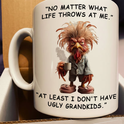No Matter What Life Throws - Chicken Funny White Mug