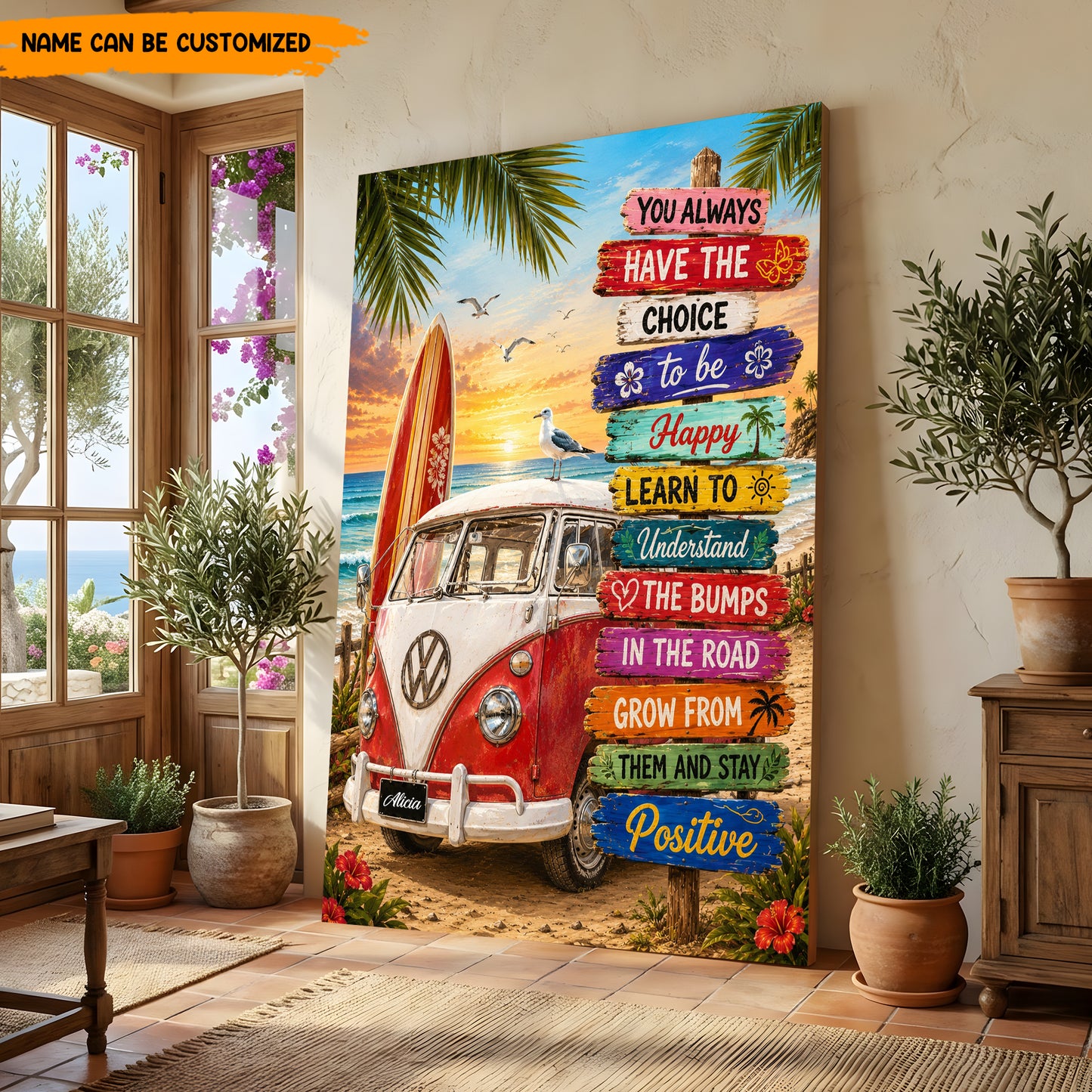 Positive Vanlife Vibes – Personalized Poster Canvas