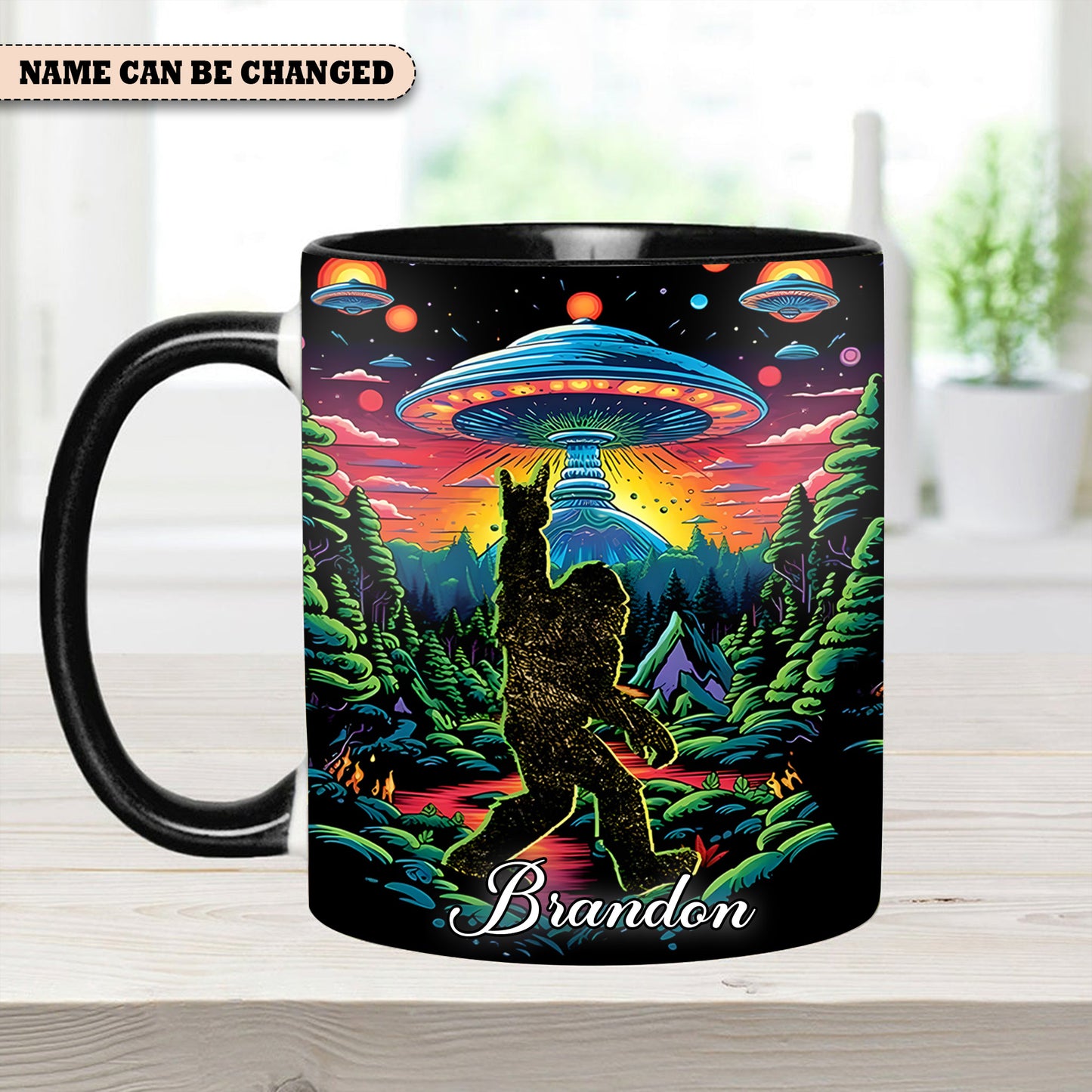 Cosmic Squatch – Personalized UFO Bigfoot Accent Mug