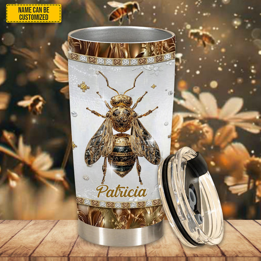 Personalized Golden Bee Tumbler