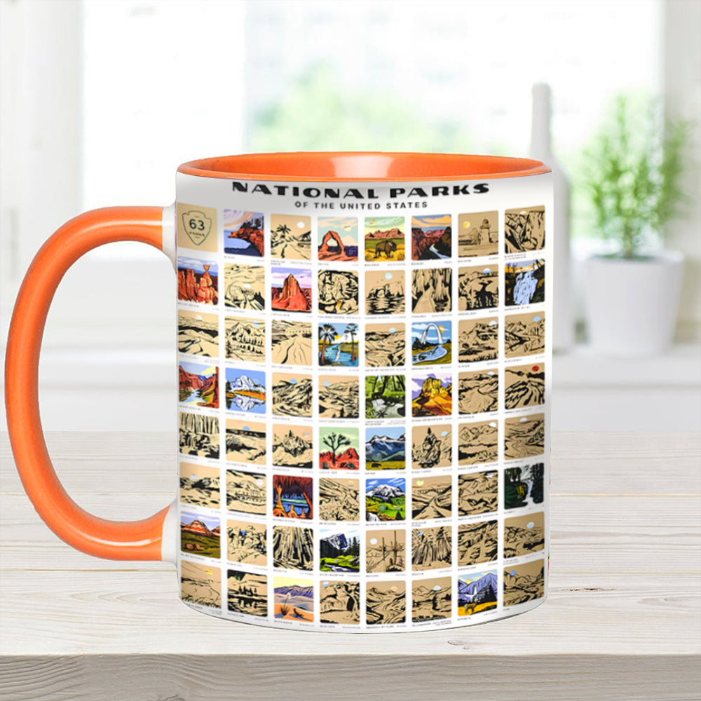US National Park Bucket List Accent Mug