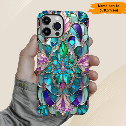 Personalized Stained Glass Mandala Phone Case