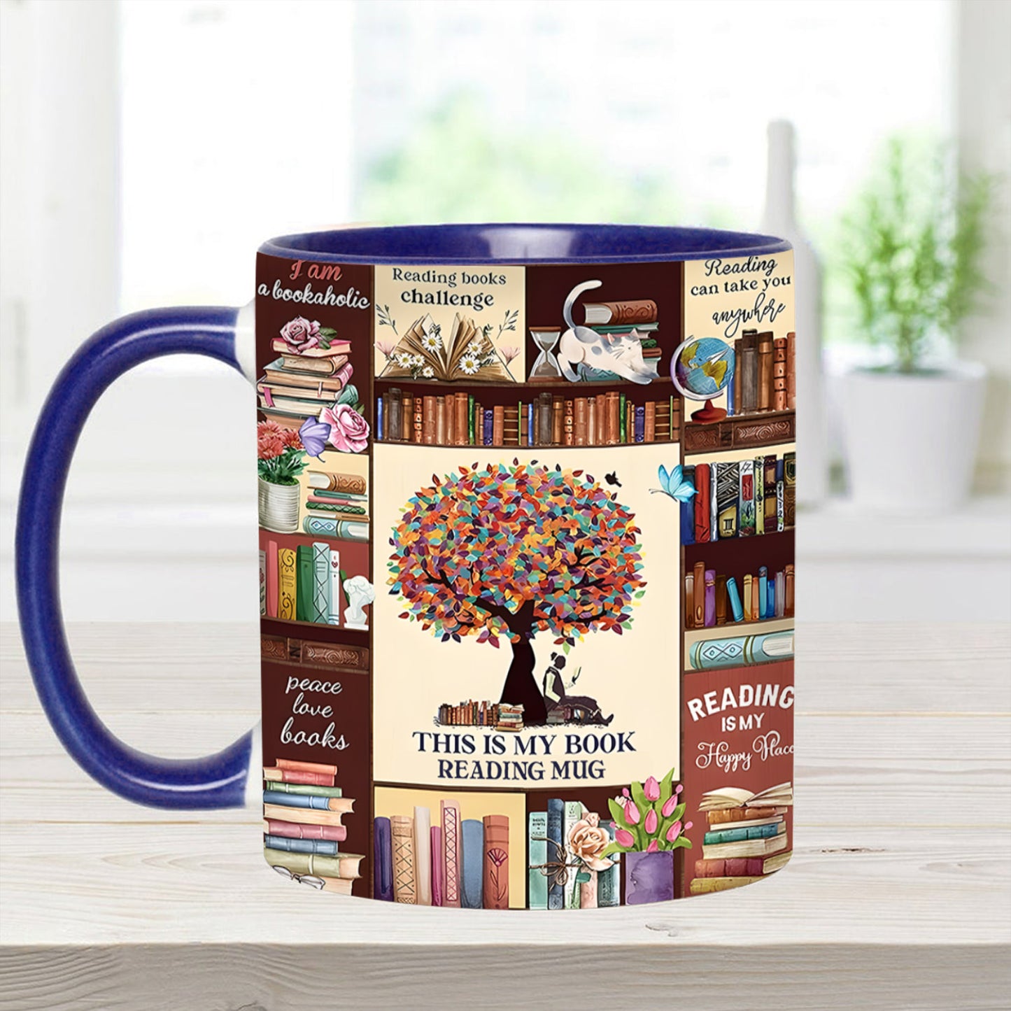 Book Collection Accent Mug