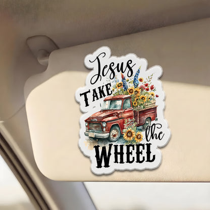 Jesus Take The Wheel Custom Shaped Car Visor Clip