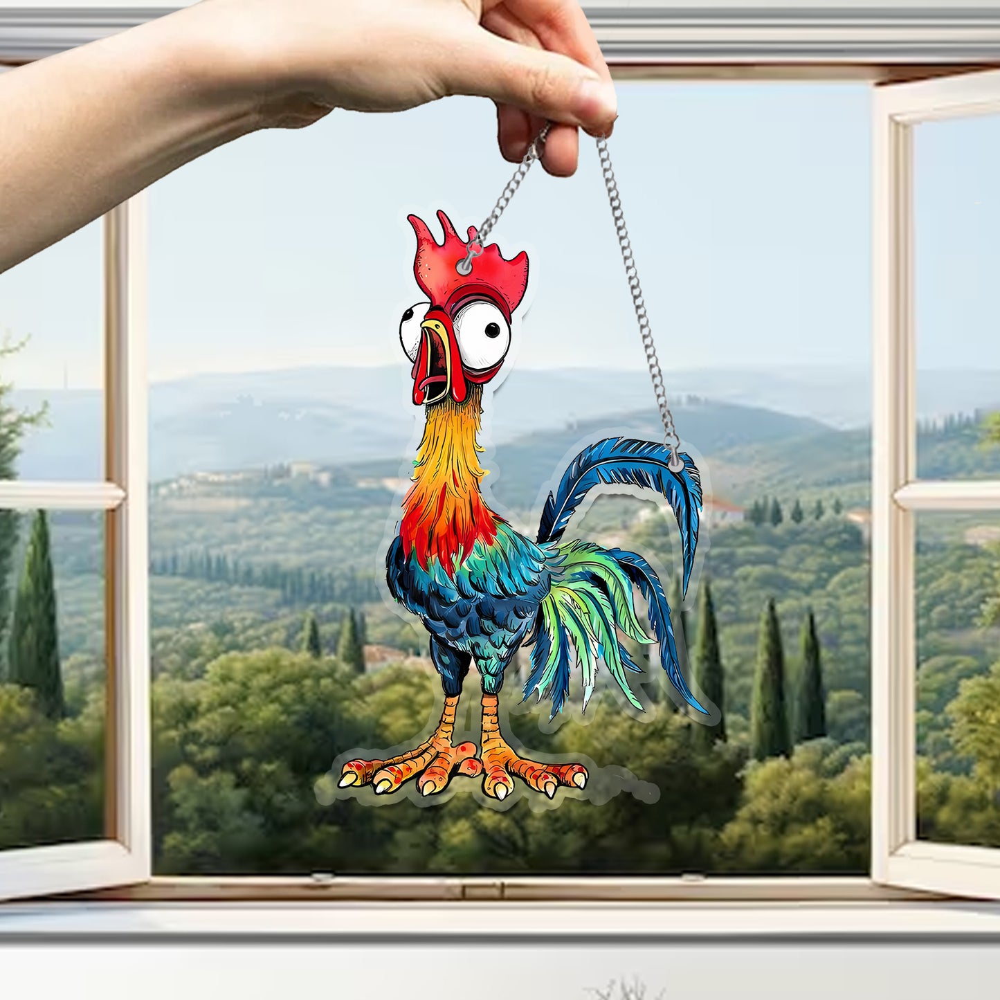Chicken Cluck Acrylic Window Hanging