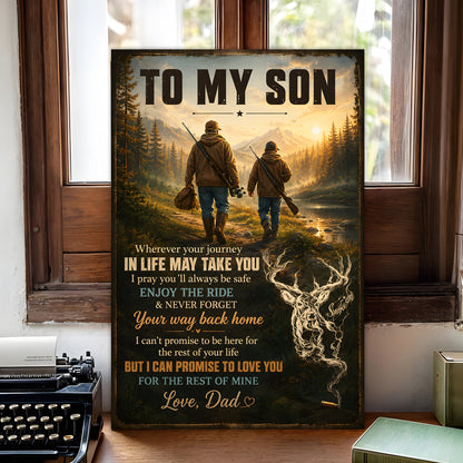 To My Son Hunting Poster Canvas