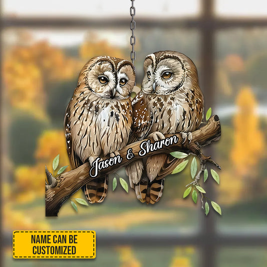 Owl Couple Acrylic Window Hangings - Decor Home