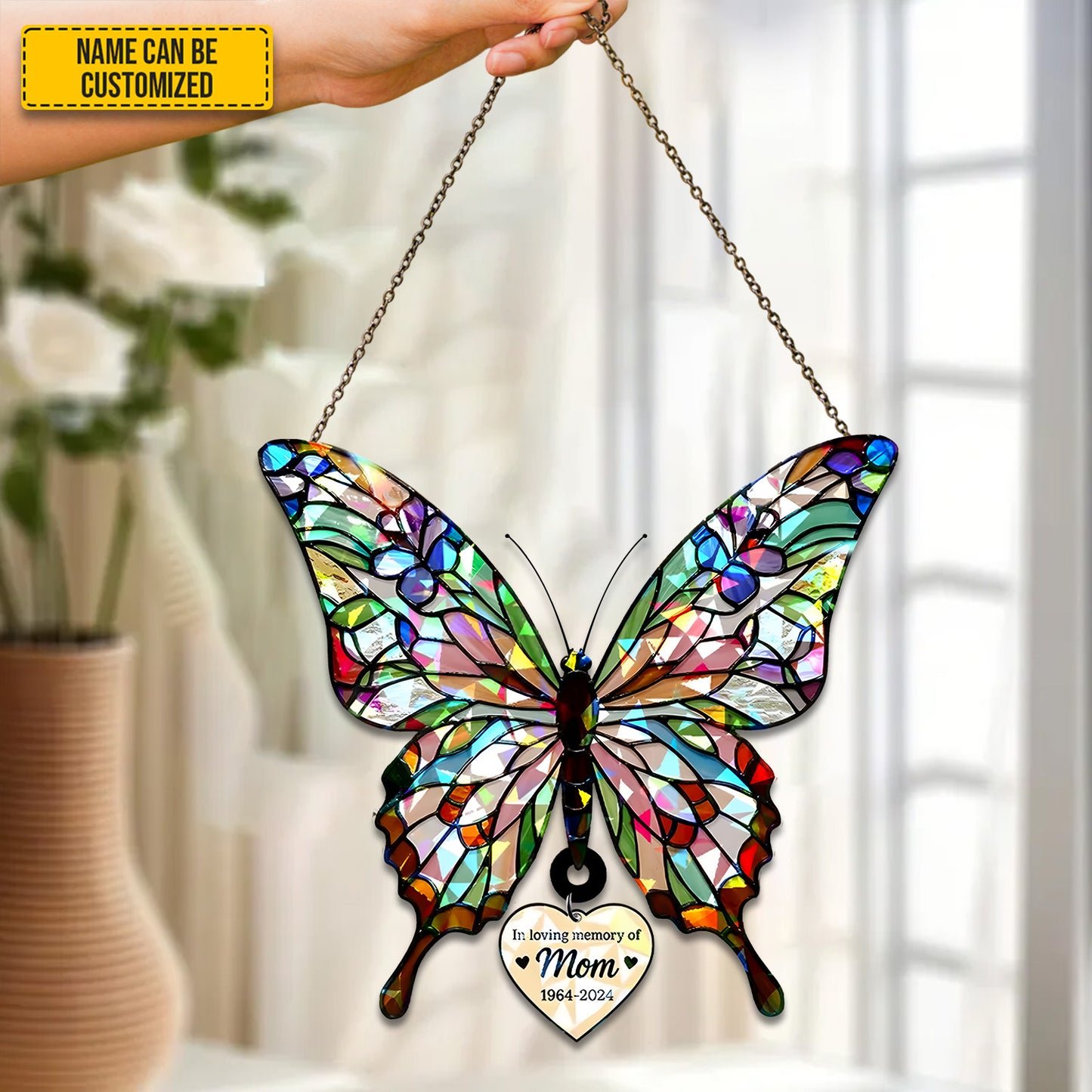 Personalized Butterfly Memorial Acrylic Window Hologram