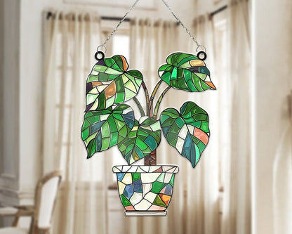 Monstera Leaves ACRYLIC Window Hanging