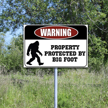 Protected by Bigfoot – Funny Metal Sign