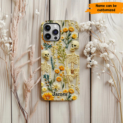 Personalized Skeleton Flower Phone Case