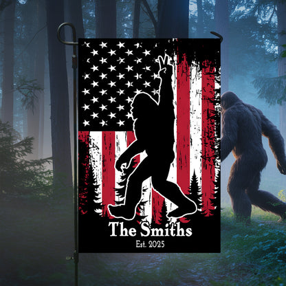 Personalized American Bigfoot Garden Flag, House Flag