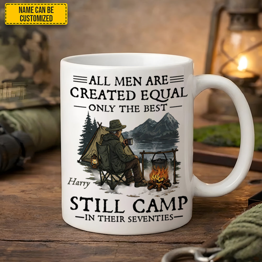 Personalized Camping White Mug – Gift for Husband, Dad, Outdoor Lovers