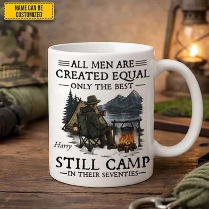 Personalized Camping White Mug – Gift for Husband, Dad, Outdoor Lovers