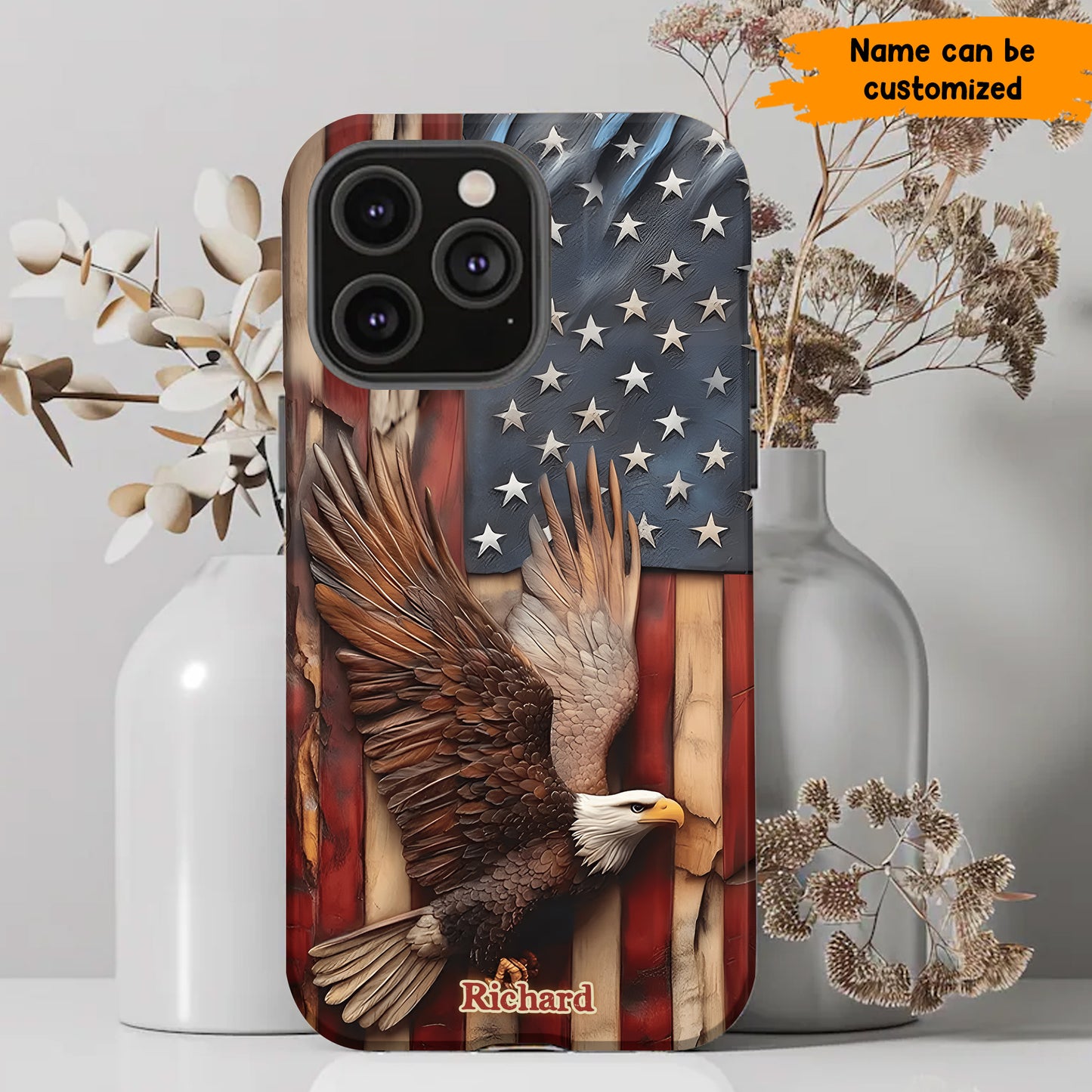 American Spirit – Personalized Eagle & Flag Phone Case